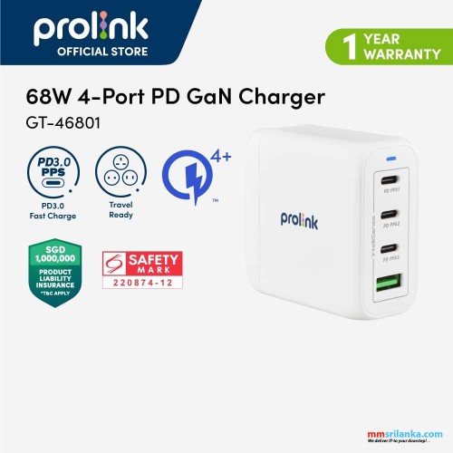 Prolink 68W 4-Port GaN PD Charger 